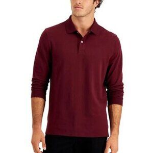 NWOT Lands' End Men's XL Traditional Fit Long-Sleeve Burgundy Polo Shirt